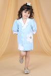 Pre-Order: Coat Dress with Flower Patch and Stone work