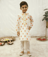 Pre Order: Off-white Phulkari Kurta Set