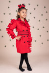 Pre-Order: Double Breasted Ruffle Trench Dress
