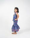 Pre-Order: Flower printed Blue Top with Sharara