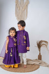 Pre-Order: Butterfly Embroidered Jacket Set in Purple