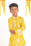 Pre-Order: Yellow lotus printed kurta pant