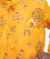 Pre-Order: Yellow Brocade Jacket Set