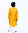 Pre-Order: Yellow Brocade Jacket Set