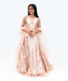 Pre-Order: Peach Sequins Embroidery Lehenga Choli Set