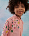 Pre-Order: Boy Embroidered Kurta Set - Pink