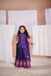 Pre-Order: Purple Kalamkari Lehenga Set