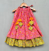 Pre-Order: Pink Green Cotton Dress with tassels