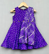 Pre-Order: Purple Bandhani Print Dress with Attached Dupatta