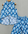 Pre-Order: Ikat Printed Co-ord Set in Blue