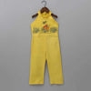 Pre-Order: Cheetah Hand Embroidered Jump Suit-Yellow