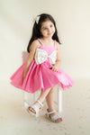 Pre-Order: Taffeta Flared Dress with Bow-Pink