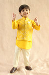 Pre-Order: Boy Inaayat Brocade3 Pc Bundi Set - Yellow