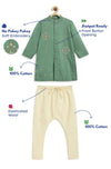 Pre-Order: Boy Groovy Thread Kurta Set - Green