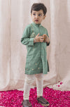 Pre-Order: Boy Groovy Thread Kurta Set - Green