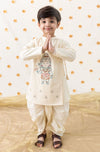 Pre-Order: Boy Shiv Dhoti Kurta Set-Cream