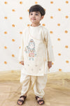 Pre-Order: Boy Shiv Dhoti Kurta Set-Cream