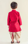 Pre-Order: Boy Classic Shiny Dhoti Set - Maroon