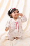 Pre-Order:Unisex Bow Print Jhabla Set-White