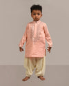 Pre-Order: Peach Mirror Embroidered Kurta Patiala