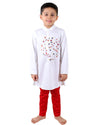 Pre-Order: Sprinkled Fish Embroidered Kurta-White