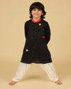 Pre-Order: Black Kurta with Pants and Scattered embroidery