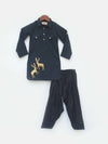 Pre-Order: Black Self Kurta with Salwar