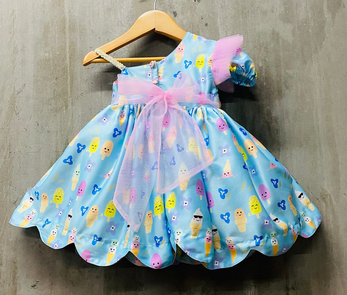 PreOrder Imported Satin Candy Printed Dress Peony Kids Couture