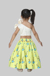 Pre-Order: White Top with Printed Skirt