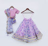 Pre Order: Lilac Floral Print Organza Lehenga Choli and Dupatta