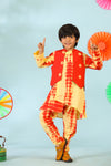 Yellow Red Kurta Set