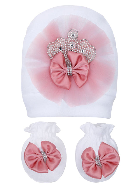 Pre-Order:  Blush Frill Pearl Crown Sleepsuit with Shoes