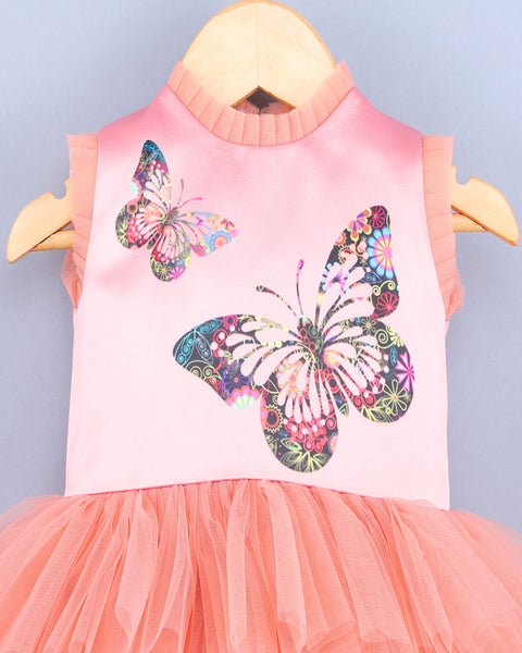 Pre-Order: Flying Butterfly Peach Dress