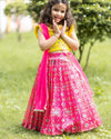 Pre-Order: Pink Ikkat Ghagra Set