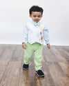 Pre-Order: Green Check Pant with Balloons waist coat