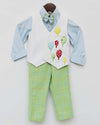 Pre-Order: Green Check Pant with Balloons waist coat