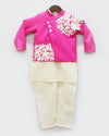 Pre-Order: Hot Pink Jacket with Kurta and Churidar