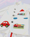 Pre-Order: Car Embroidered Jacket Dhoti Set