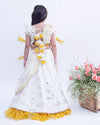 Pre-Order: Off-White Thread and Gota Embroidery Lehenga Choli Set