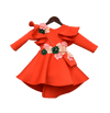 Pre-Order: Orange Lycra Dress with Multi Colour Flowers