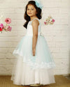 Pre-Order: Flared Party Gown with Net Peplum-White