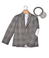 Pre-Order: Eagle Grey Checkered Blazer with White Elbow Patch