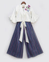 Pre-Order: Tie Knote Top with Blue Stripes Pant