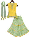 Pre-Order: Yellow Kurti with Green Printed Sharara