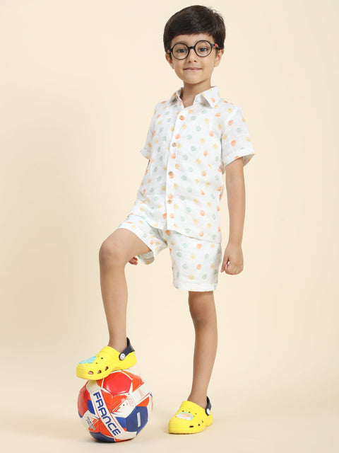 Pre-Order: Fireballs Printed Pure Linen  Premium Co-ords