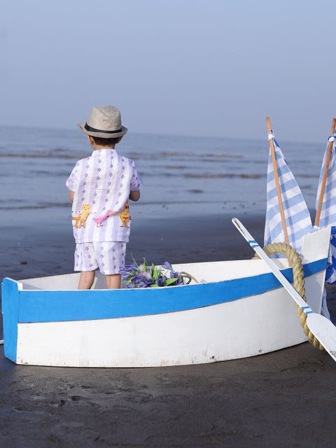 Pre-Order: Party Animals Themed Printed Pure Linen  Premium Co-ords