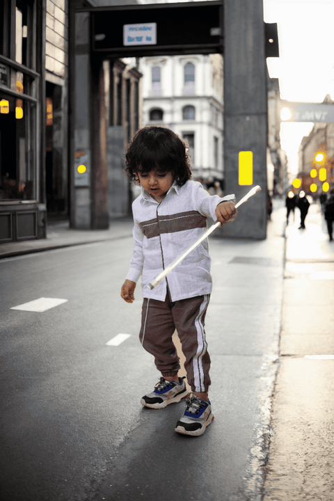 Pre-Order: Striped Pure Linen  Premium Co-ords -  White - Brown