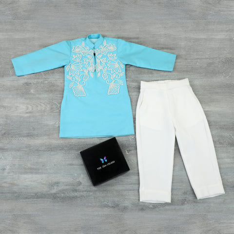 Pre-Order:KURTA PAJAMA WITH PEARL HAND EMBROIDERY