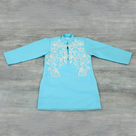 Pre-Order:KURTA PAJAMA WITH PEARL HAND EMBROIDERY
