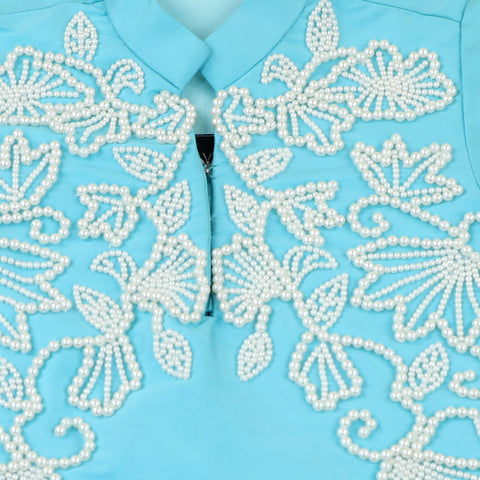 Pre-Order:KURTA PAJAMA WITH PEARL HAND EMBROIDERY